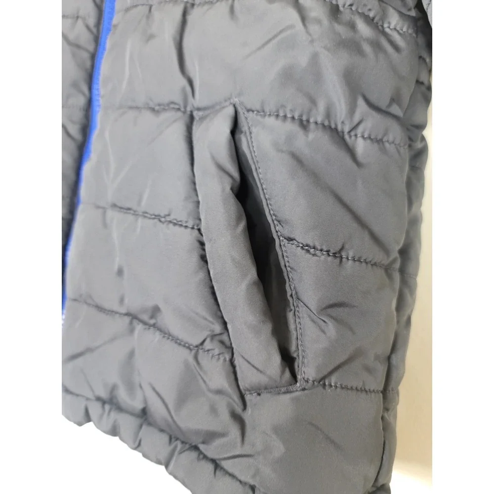 Children's Place Kids Puffer Jacket Size Small 5/6 Navy Blue Winter Coat Fleece